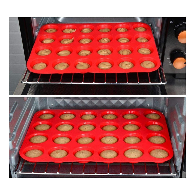 Molde Cupcakes 24 Mini Cupcakes Molde Para Tortas Reposteria Multicolor