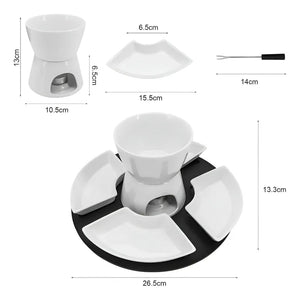 Fondue Chocolate Juego De Fondue Ceramica Fondue Queso 11pcs Negro