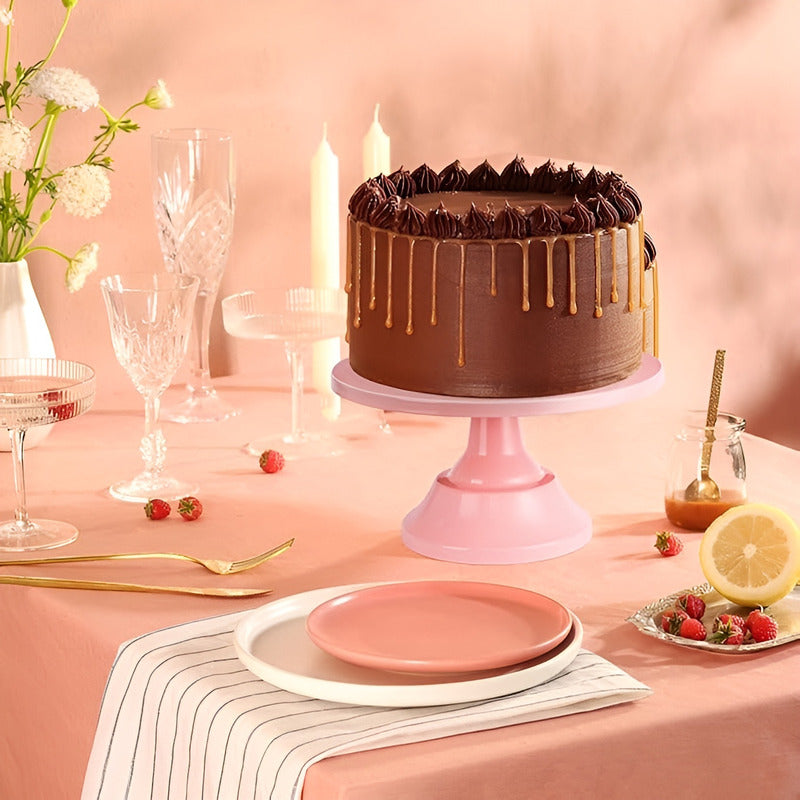 Set 3 Porta Tortas Base Para Tortas Porta Cupcake Exhibicion Rosa