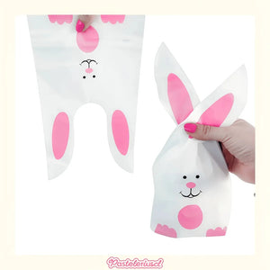 Pack X150 Bolsas De Dulces De Pascua Chocolates Bolsas De Regalos Para Niños Bolsa Con Diseño Conejo De Pascua 22x13cm... Rosa Bolsas Conejo De Pascua