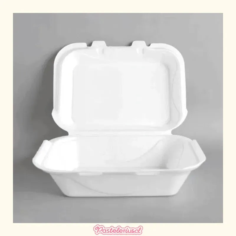 200 Bandejas Plumavit Bandeja Rectangular C/ Division Bandeja Alimentos De Colegio Bandejas De Plumavit Para Colacion... Blanco