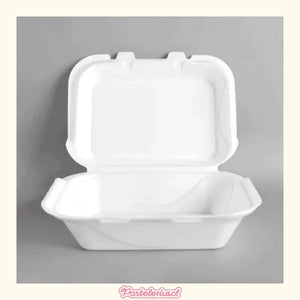 200 Bandejas Plumavit Bandeja Rectangular C/ Division Bandeja Alimentos De Colegio Bandejas De Plumavit Para Colacion... Blanco