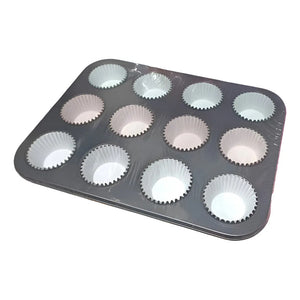 Pack De 2 Moldes Antiadherentes Para 12 Cupcakes Rectangulares De Metal