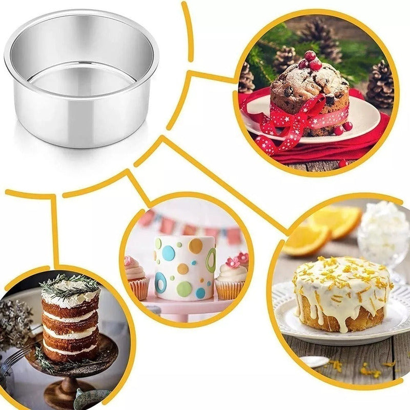 Molde Torta Molde Queque Molde Aluminio Moldes Torta 20x10cm Gris