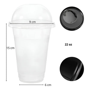50 Vasos Desechables Vaso C/tapa Domo Sin Oyo 22oz/650ml