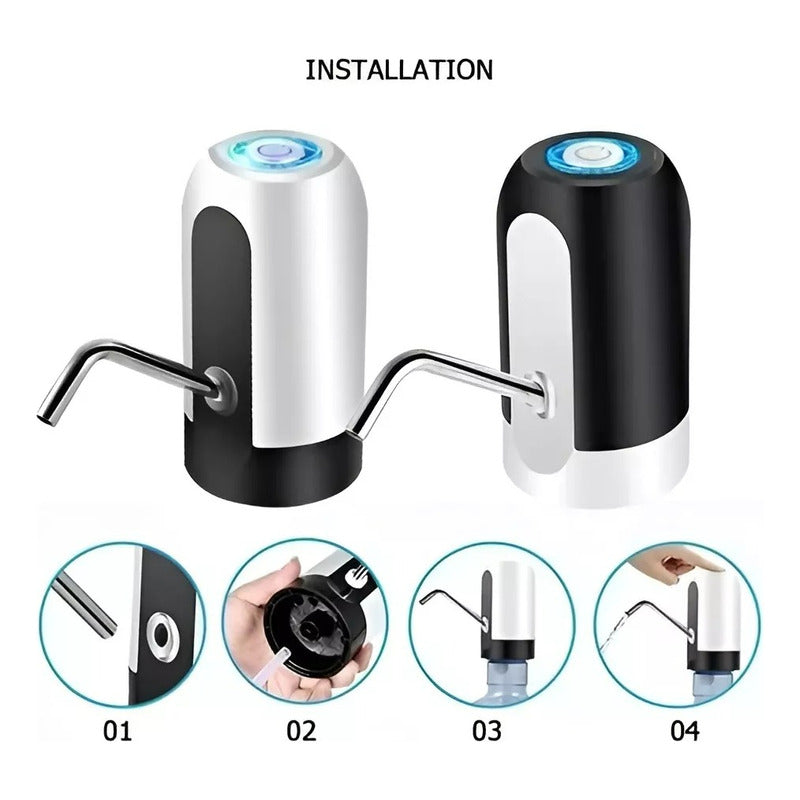 Bomba Dispensador Usb Agua Electrónico Recargable Botellón Negro