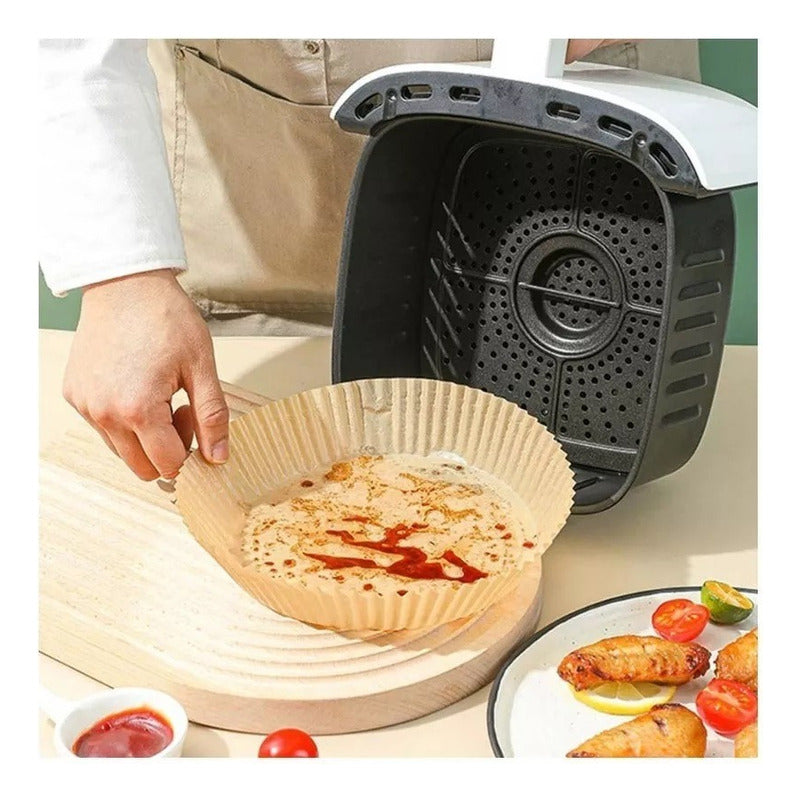 X3 Pack De 100 Forros Desechables Antiadherente Freidora 100 Pcs Air Fryer