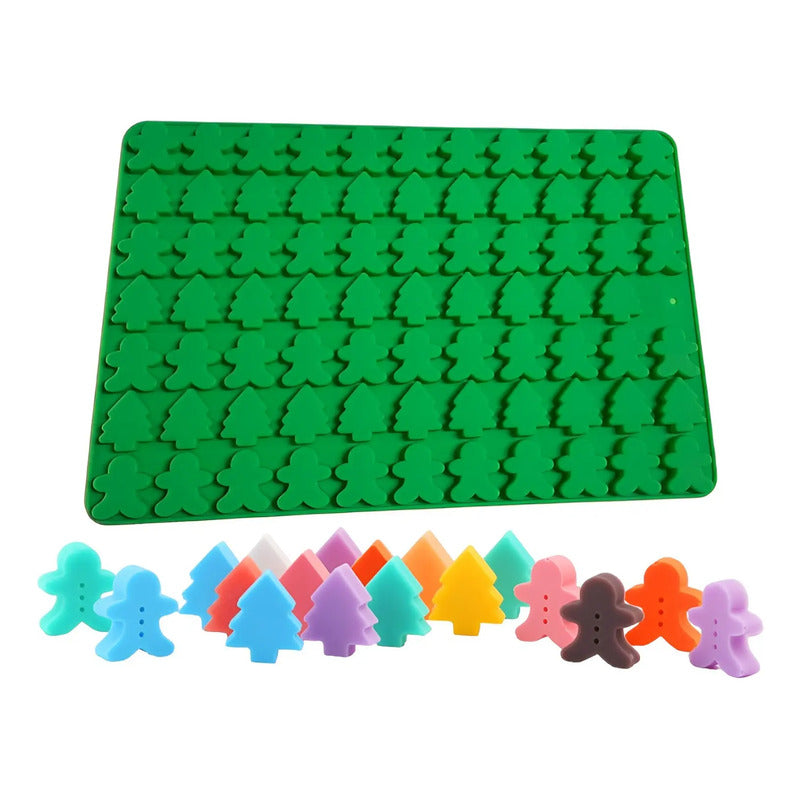 Moldes Chocolate Molde Silicona Navidad Arbol Jengibre 76cav Al Azar