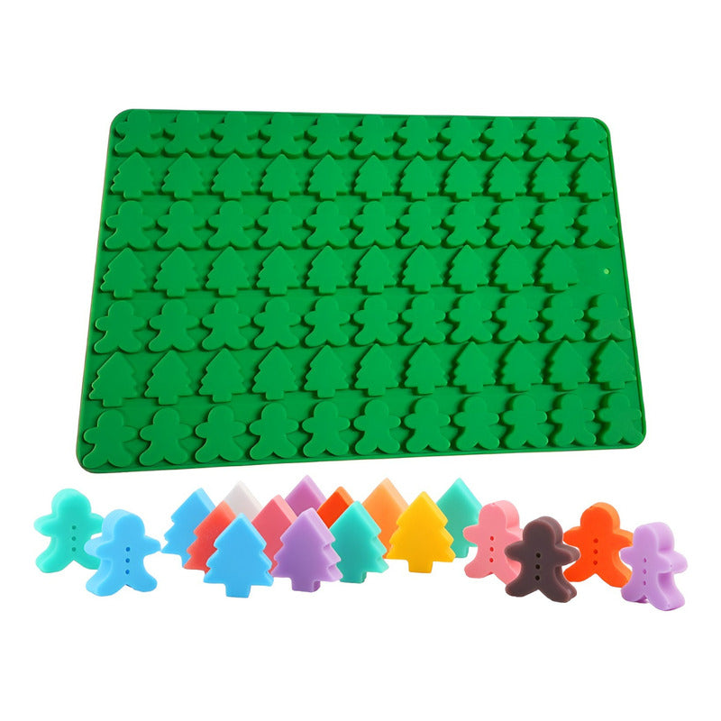 Moldes Chocolate Molde Silicona Navidad Arbol Jengibre 76cav Al Azar