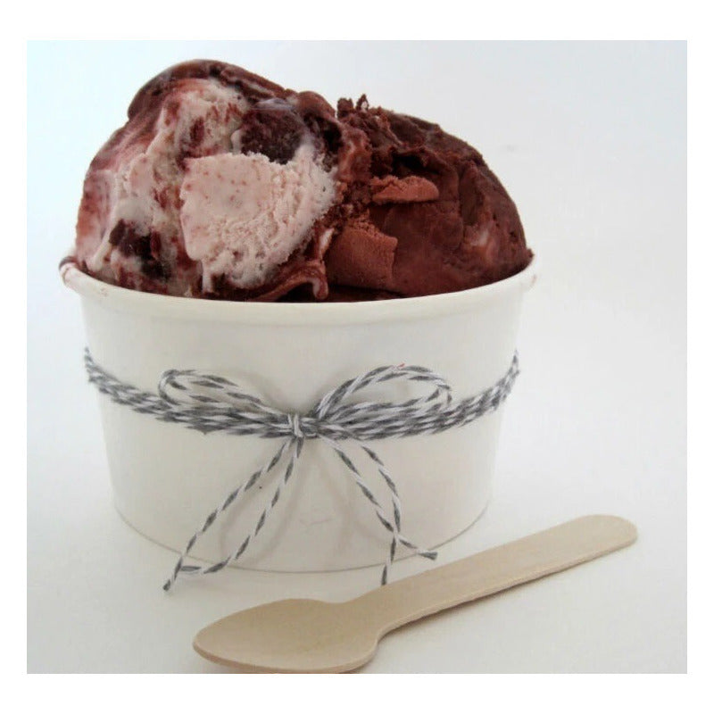 X100 Cucharas Postres Cucharas Desechables Cucharas Helado Madera Desechable