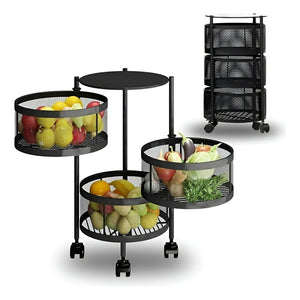 Carro Metalico Con Ruedas Organizador De Verduras 3 Niveles