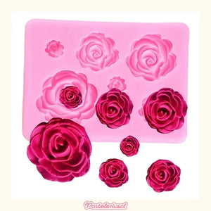 Molde De Silicona Molde Rosas Molde Fondant Rosas 7 Cavid Molde De Rosas Moldes De Silicona Moldes Fondant Rosa Pasteleriuscl