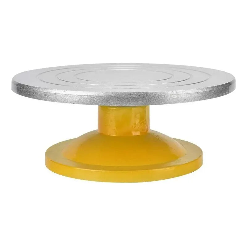 Base Giratoria Tortas Plato Giratorio Base Aluminio 32cm Plateado