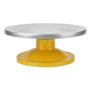 Base Giratoria Tortas Plato Giratorio Base Aluminio 32cm Plateado