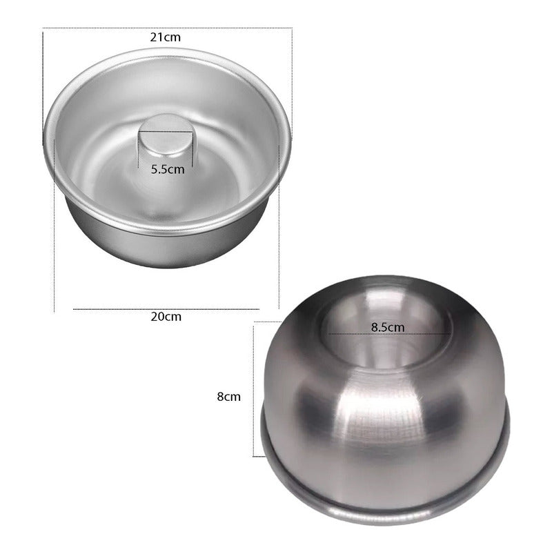 Molde Torta Molde Queque Redondo Molde Aluminio Flanera 20cm Plateado