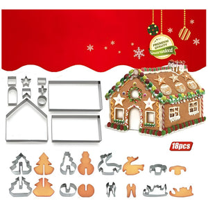 Molde Casa Galleta Navidad Cortadores De Galletas Navidad 3d Plateado