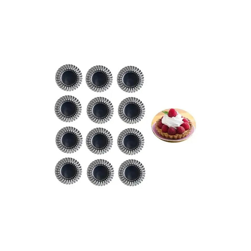 12 Molde De Tartaleta Molde Tarta Molde Mini Pie Fija 10,5cm Gris Claro