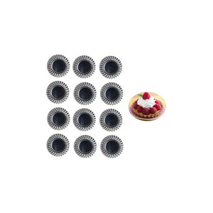 12 Molde De Tartaleta Molde Tarta Molde Mini Pie Fija 10,5cm Gris Claro