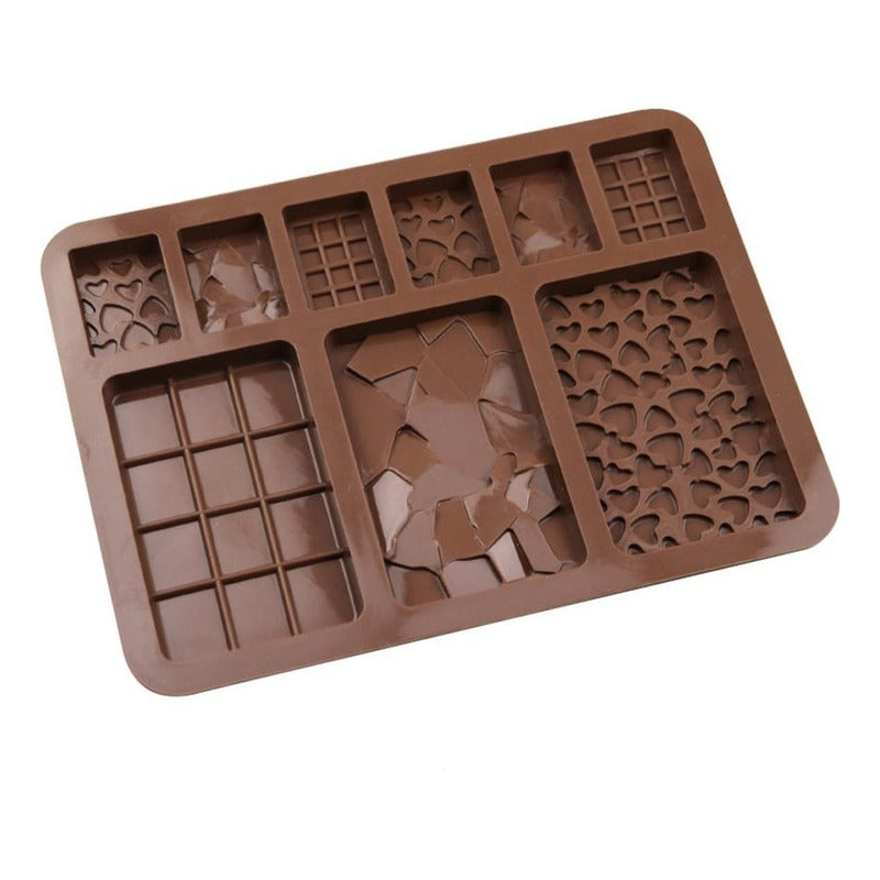 Moldes De Chocolates Moldes Barra De Chocolate Silicona B9  Marrón