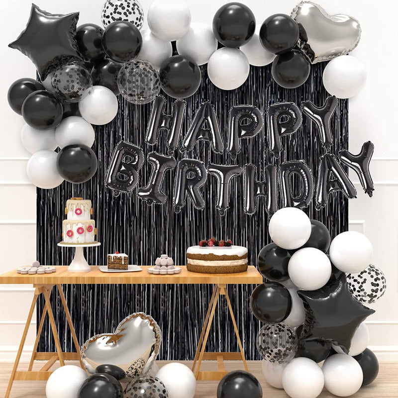 Cortina Negra Guirnaldas Cumpleaños Guirnalda Cumpleaños 2m Negra 101068 Rectangular
