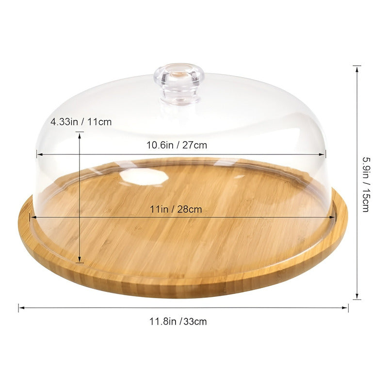 Base Para Tortas Porta Torta Con Tapa Porta Cupcakes 33cm Caqui