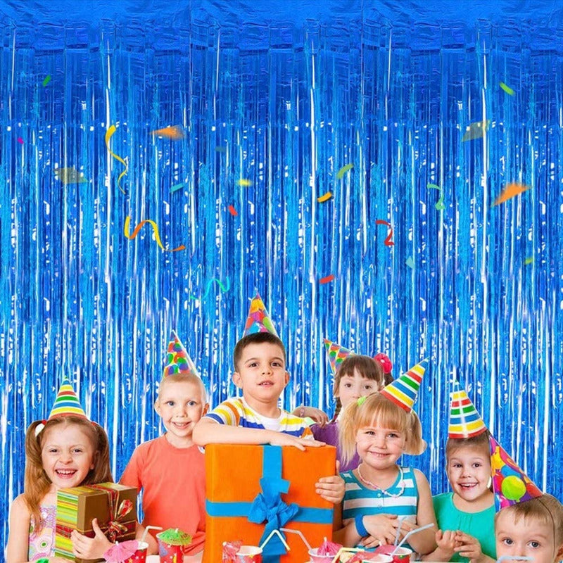 X2 Cortinas Guirnalda Cumpleaños Guirnalda Azul Oscuro 2m Cortina Azul Oscuro