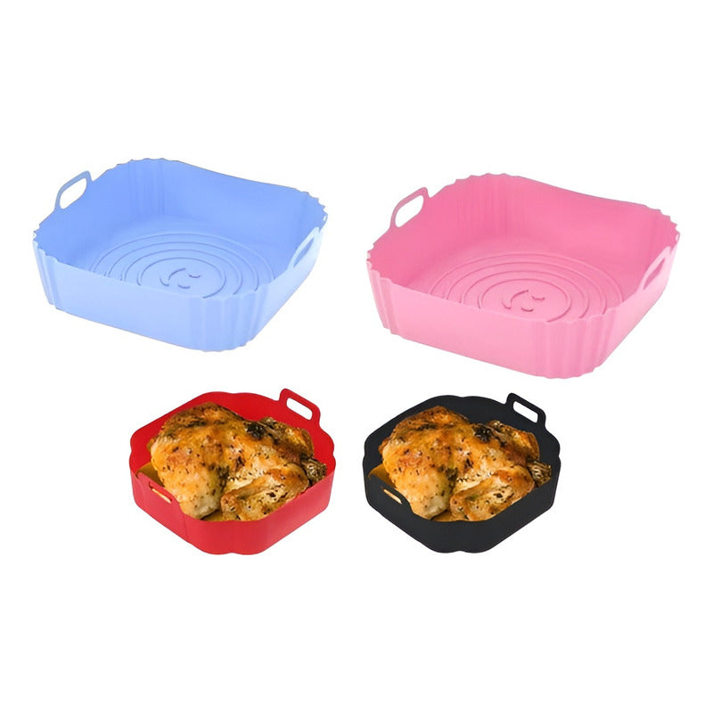 X2 Forro De Freidor Forro De Silicona Air Fryer Cuadrado
