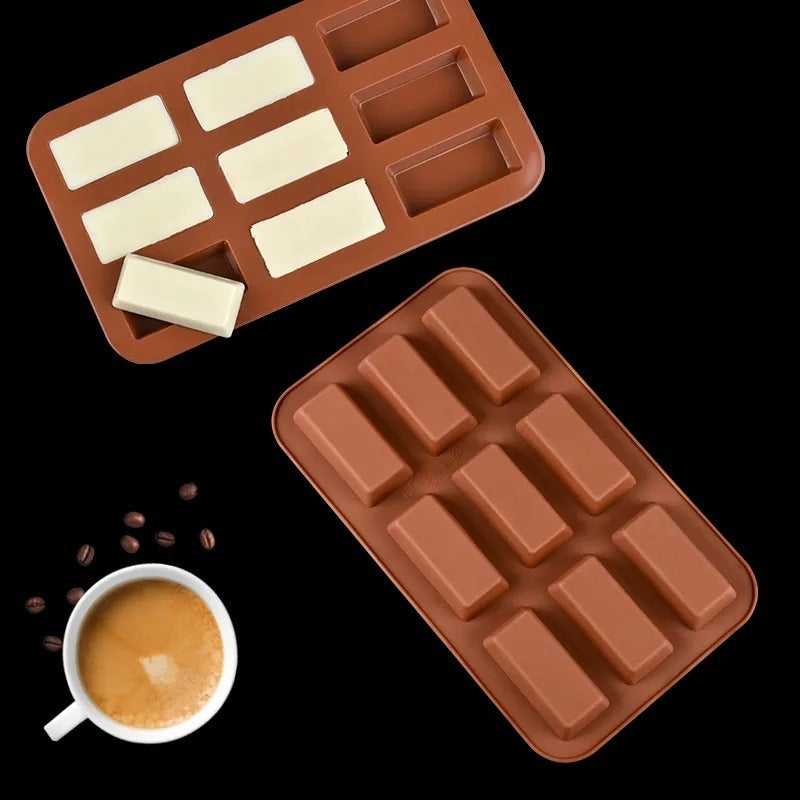 2 Moldes Silicona  Chocolate Molde De Silicona Barra Cereal Marrón