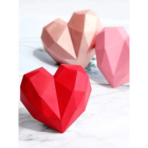 Molde Mini Corazon Diamante Molde Corazón Geometrico 15