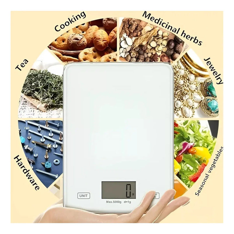 Gramera Digital Pesa Gramera Cocina Pesa Alimentos 5kg/1g Bascula Comercial Balanzas Digitales Gramera Digital Pasteleriuscl Gris 5 Kg