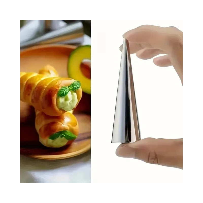 X120 Cono Molde Para Cannoli Cachito Croissant Pan Danes Molde Para Cachito Cachitos Rellenos Molde Conico Molde Para Croissant Pasteleriuscl Gris