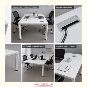 Escritorio Ejecutivo Mueble Oficina 2 Personas 2.40x1.20cm Blanco