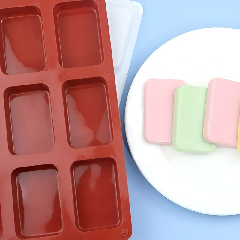 Molde Silicona Molde Jabon Artesanal Mole Barra 9cav Gris