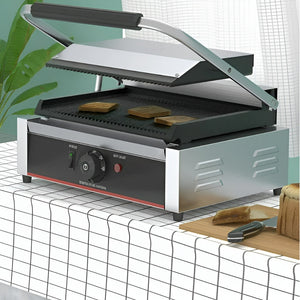 Panini Sandwichera Tostadora Sandwichera Panini Grill 1800w Plateado