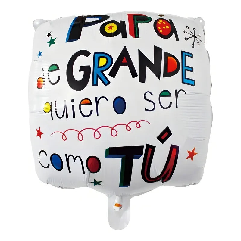 Globo De Papel Metalizado Para Día Del Padre Blanco 45 Cm