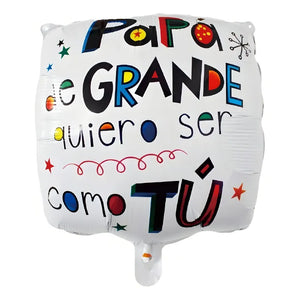Globo De Papel Metalizado Para Día Del Padre Blanco 45 Cm