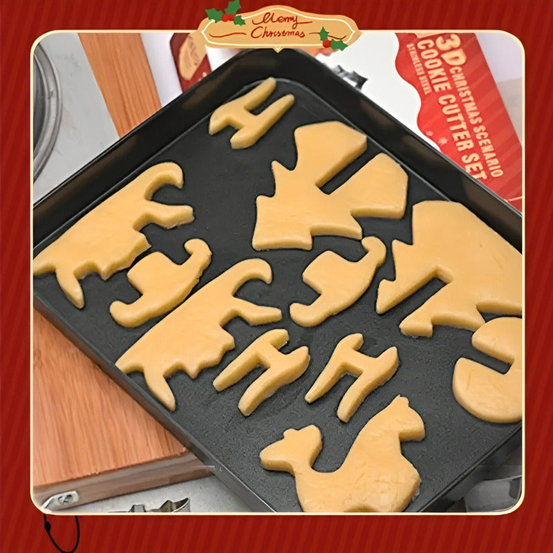 Molde Casa Galleta Navidad Cortadores De Galletas Navidad 3d Plateado