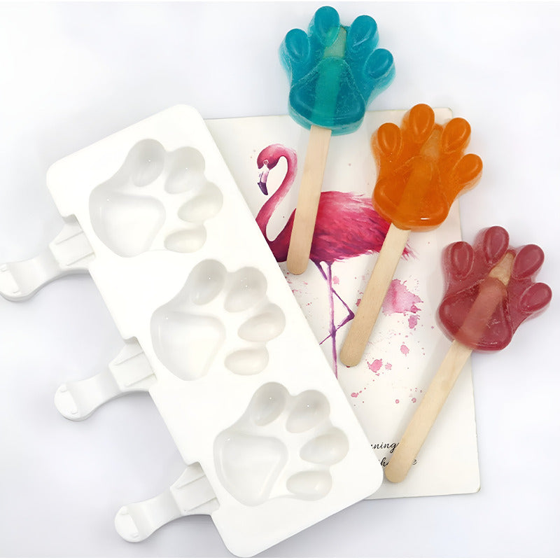 2 Molde Helados Molde Helado Silicona Moldes Paleta Patitas Blanco