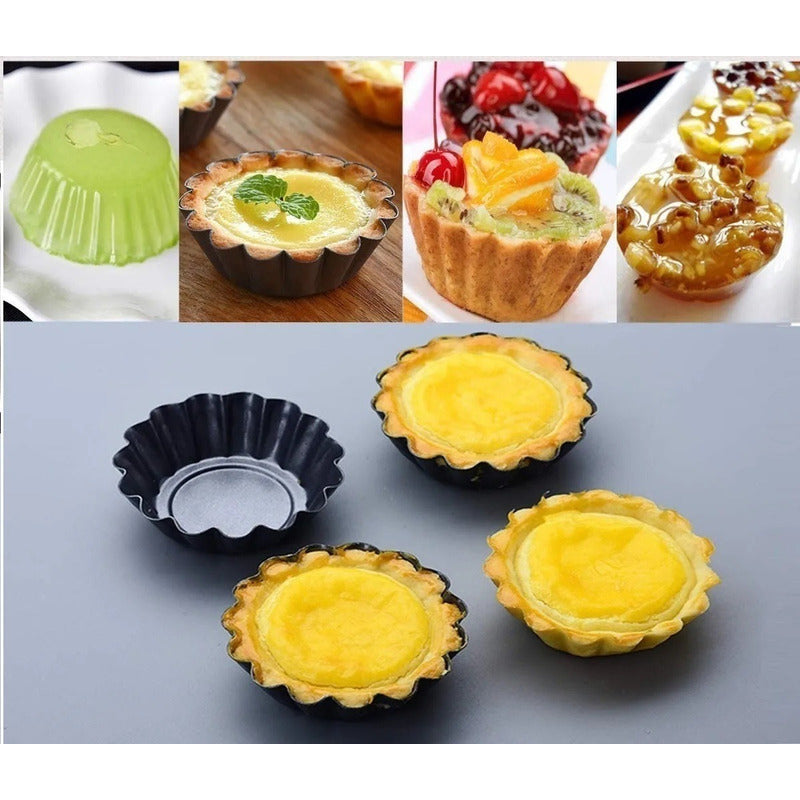 Pack 12 Molde Mini Tartaleta Tarta Moldes Para Reposteria