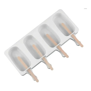 Levys Bazar Molde Silicona 4 Para Helado De Palito Blanco