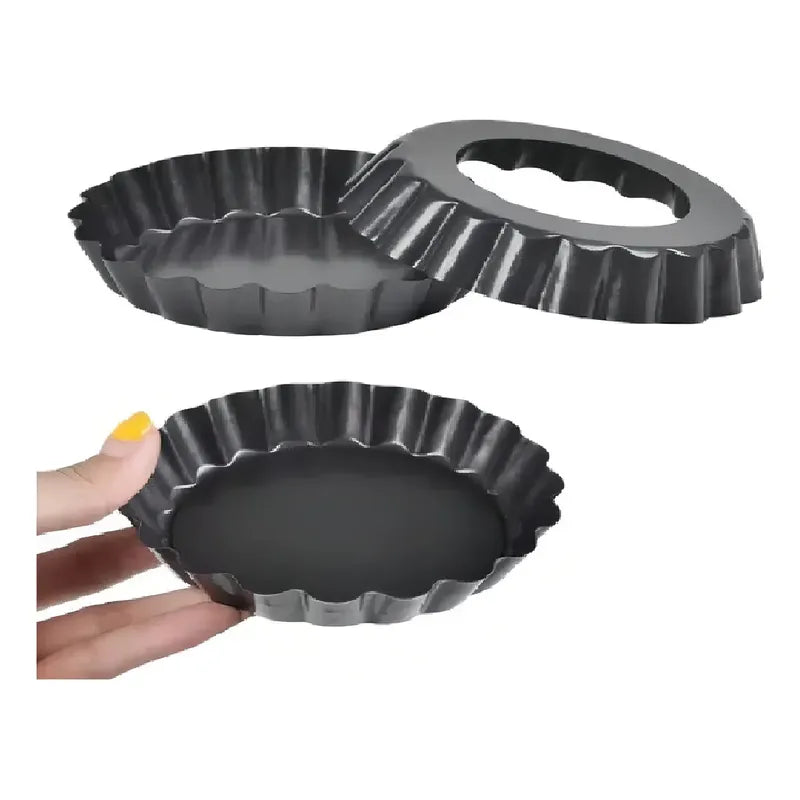 Pack X6 Moldes Tartaleta Desmontable 8,5cm Desmontable Moldes De Pies Molde Kuchen Desmontable Tarta Kuchen Queque Molde... Gris Oscuro