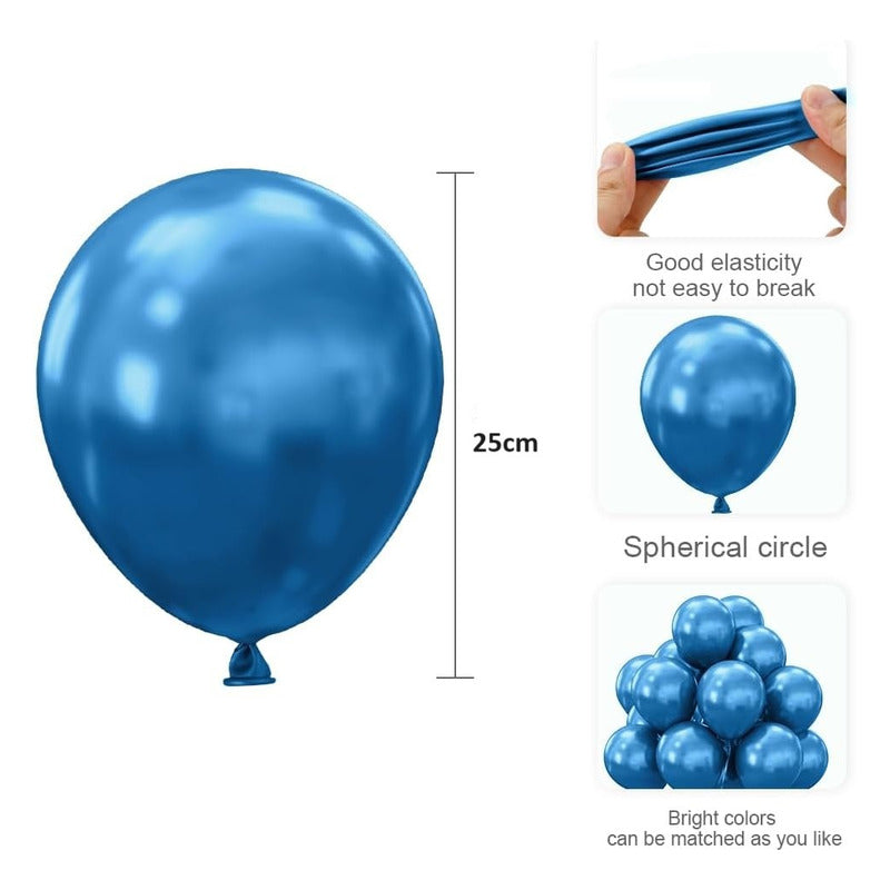 25 Set De Cumpleaños Globos Cromados Globos Cumpleaños 25cm