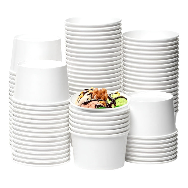 100 Vasos Polipapel Pote Helado Vaso Helado Desechables 16oz
