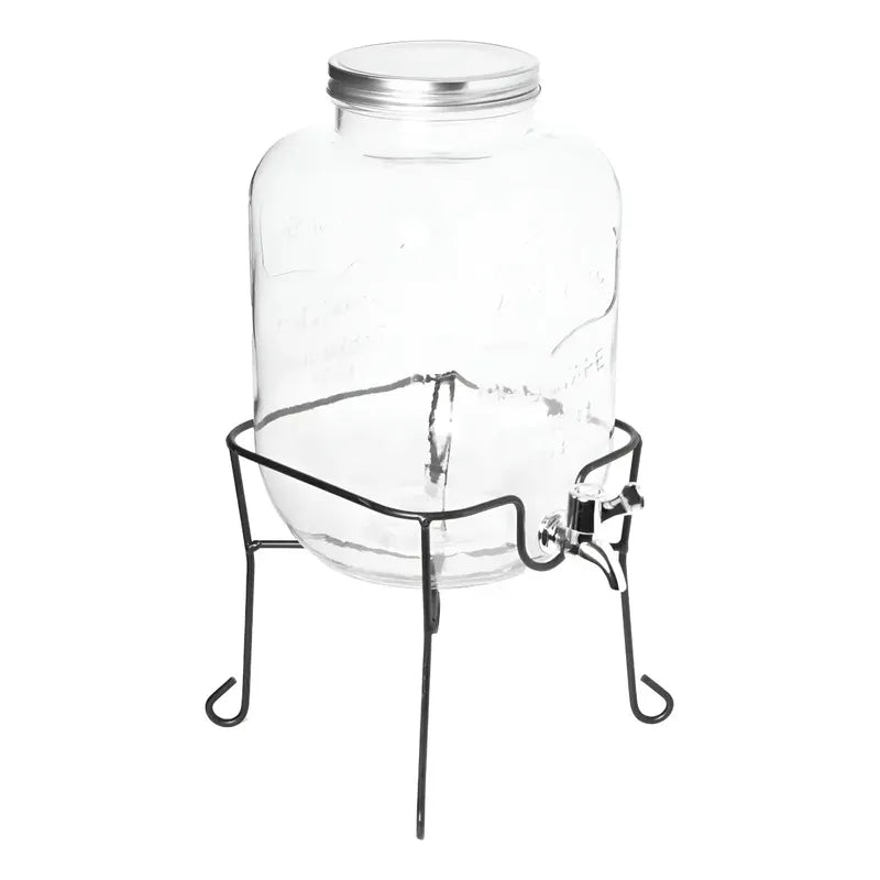 Dispensador De Jugo Con Atril Dispensadores Bebidas Tarro 4l Transparente