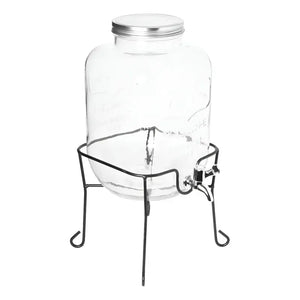 Dispensador De Jugo Con Atril Dispensadores Bebidas Tarro 4l Transparente