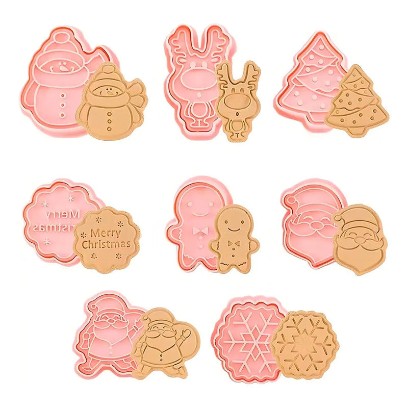 8 Molde Para Galletas Cortador Galletas Cortadores Galletas Color Rosa Diseño Cortador De Galletas Navidad Ck-2 Moldes Navidad Repostería Cortadores Navideños Cortadores De Masa Galletas Pasteleriuscl