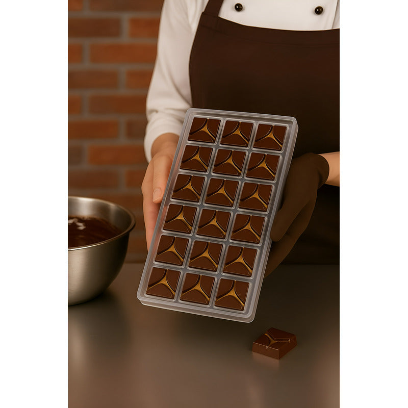 Moldes Para Chocolate Policarbonato Moldes Para Bombones 18c Transparente/ Molde Policarbonato Cuadrado