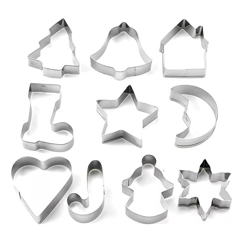 10 Cortadores De Galletas Navidad Cortador Galletas Navidad Gris