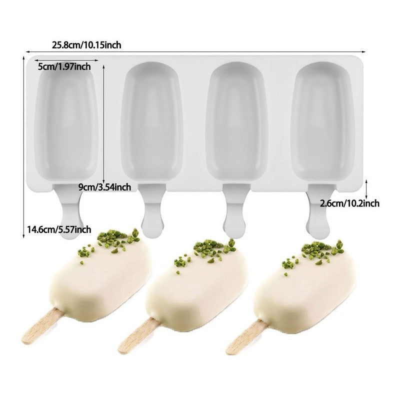 Moldes De Silicona Para Helados Molde Paletas Helado 0417 Blanco