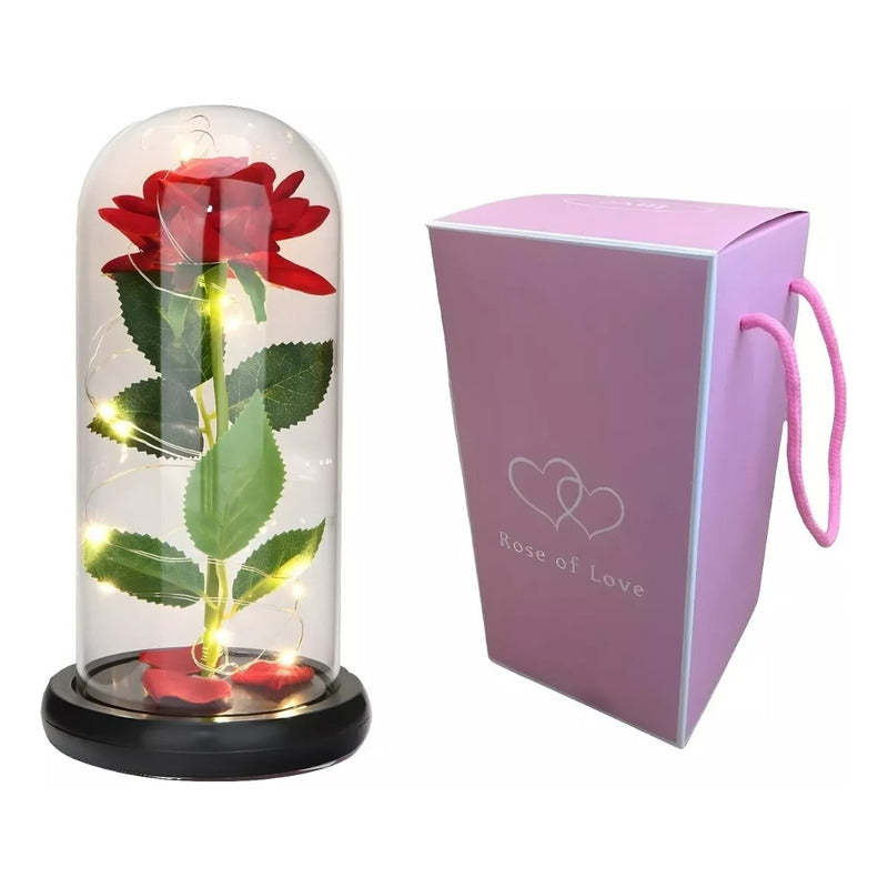 Rosas Eternas Rosa Preservada Led San Valentin Rosa Eterna Rojo 110762